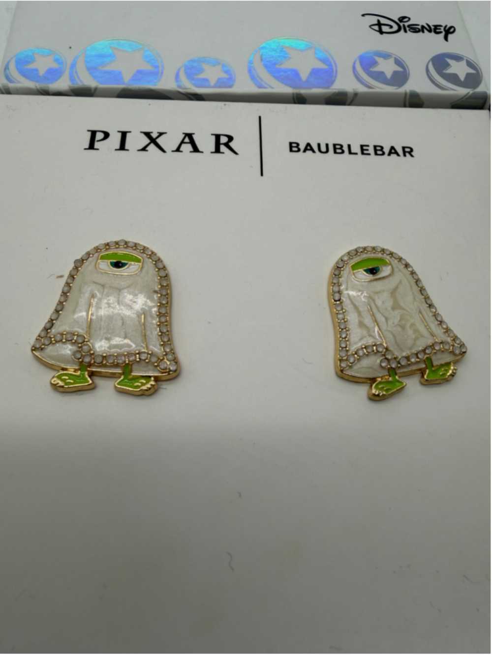 BaubleBar x Pixar Mike Wazowski Ghost Earrings Monsters Inc.